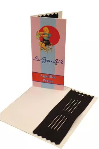 4 agujas para abalorios N°10 Folleto Lebaufil